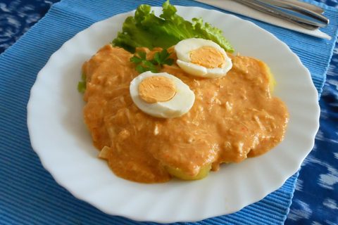 Representative photograph of Aji de Gallina.