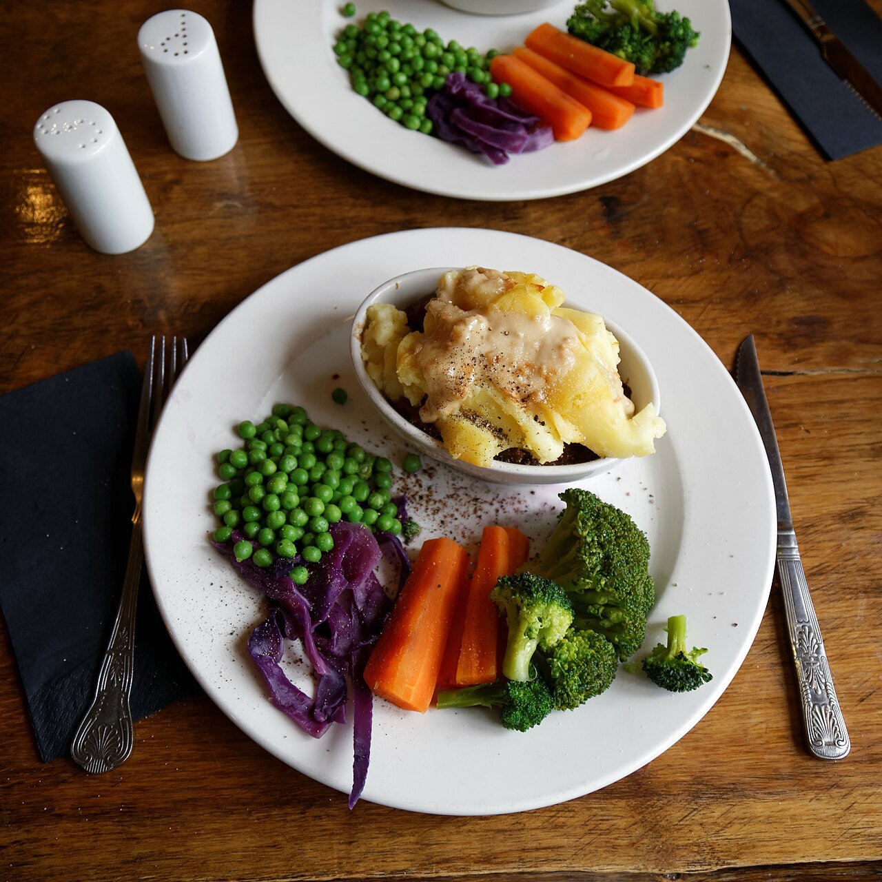Representative photograph of Beef Cottage Pie. The photograph includes separate side vegetables not included in this draft.