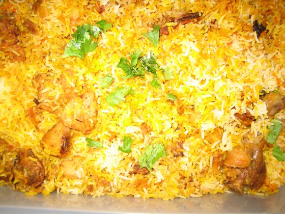 Prepared Thalassery biryani. The source image is small, so this photograph is used only as a guide illustration.
