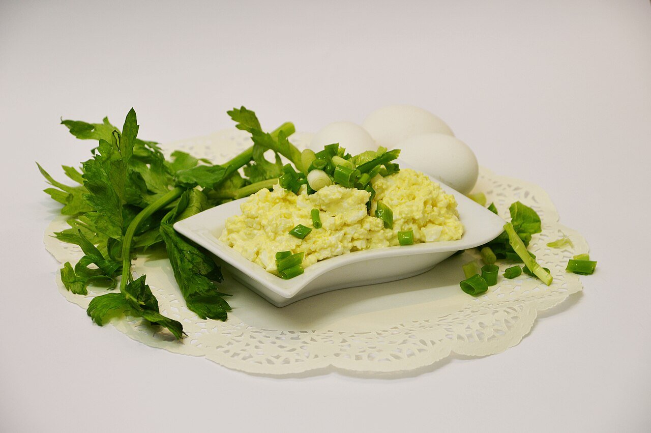 Representative photograph of boiled egg salad