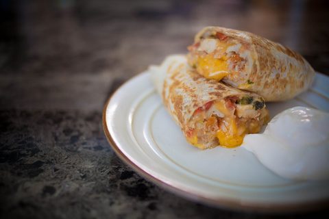 Representative photograph of chicken burrito