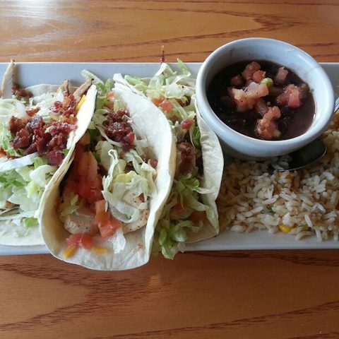 Representative photograph of chicken tacos