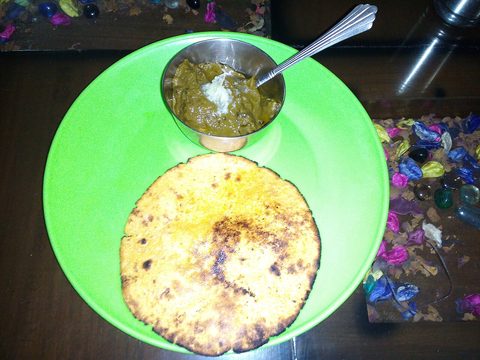 Representative photograph of Saag with Makki Roti. The photograph shows the shared Punjabi dish served in India; this draft is grouped with Pakistani and Afghan recipes.