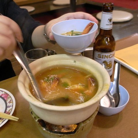Representative photograph of tom yum prawns